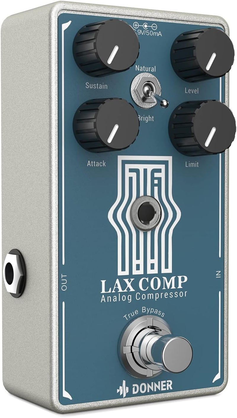 Donner Compressor Guitar Pedal, Lax Comp Compressor Pedal for Electric Guitar and Bass, Classic Peak Limiter Style Compressor with 2 Band EQ Boost Effect Pure Analog True Bypass - Image 1